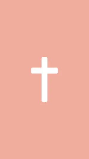 Adorable Pink Cross in Glittering Background