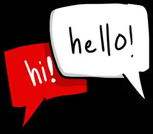 Hi And Hello Speech Bubbles