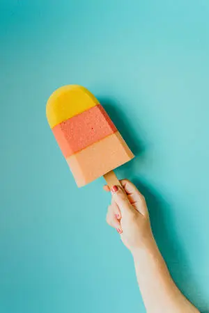 Solid Pastel Color Yellow Orange Ice Pop
